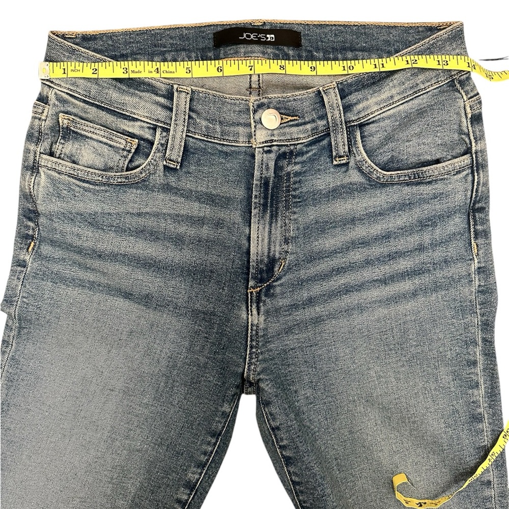 JOE’S Jeans Mid Rise Crop Boot Raw Hem in Color Portsmount Blue Women Sz 26 NWT - Picture 5 of 7
